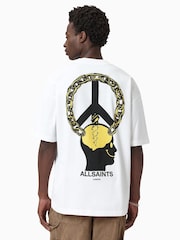 AllSaints White Screwed Short Sleeve Crew T-Shirt - Image 2 of 7