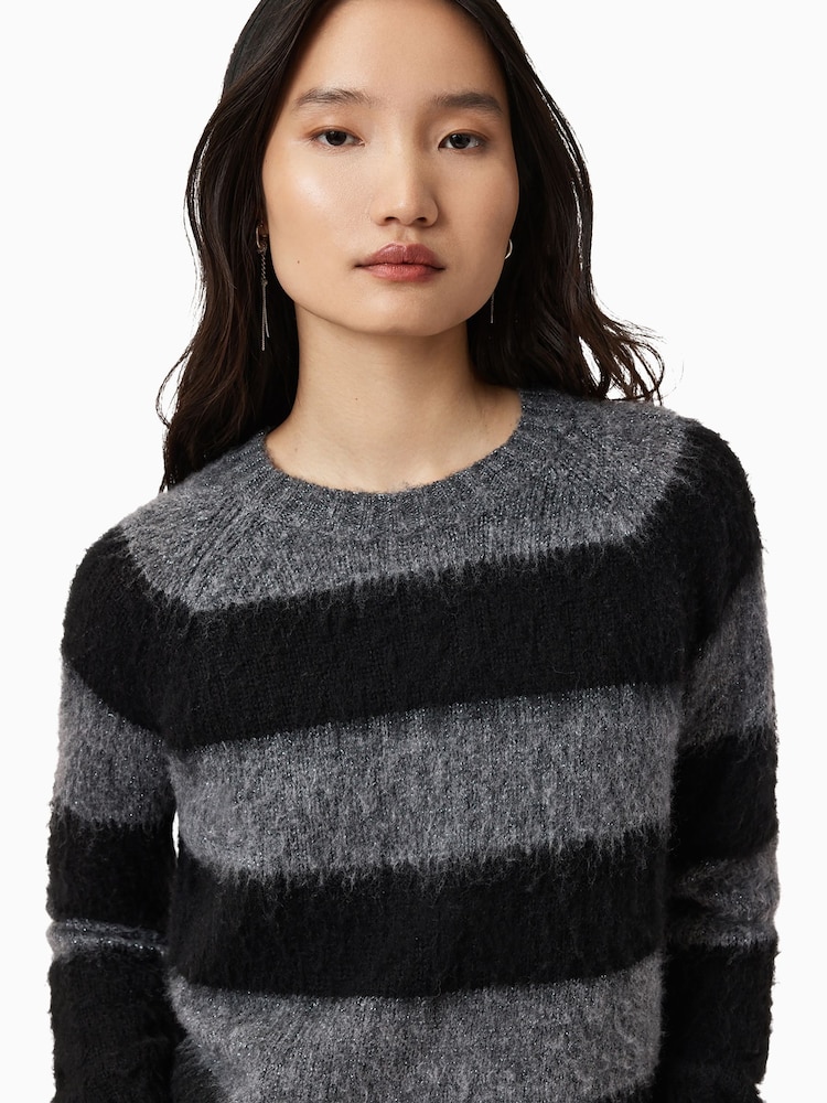 AllSaints Black Lou Spark Jumper - Image 2 of 7
