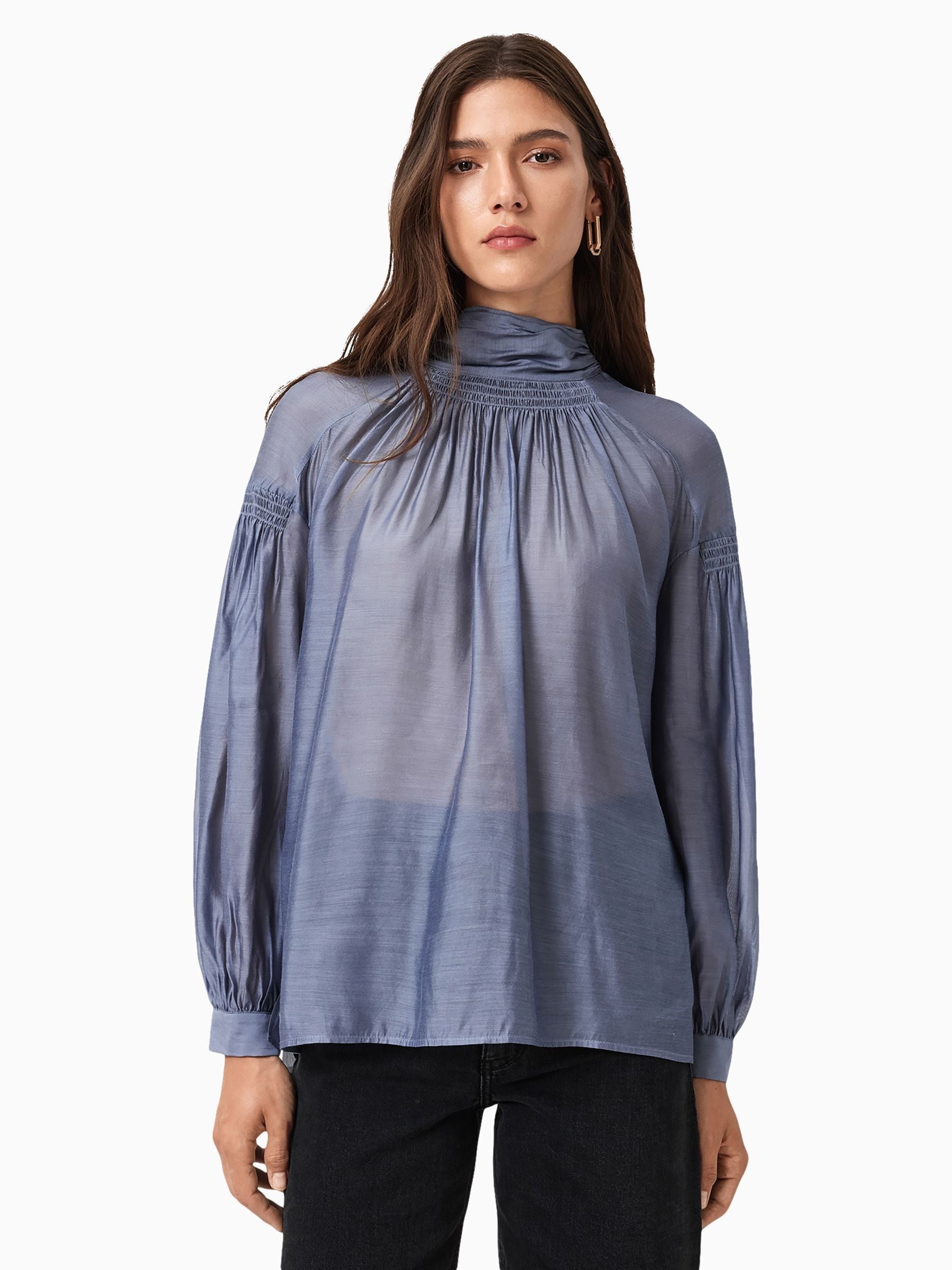 AllSaints Blue Pearl Blouse