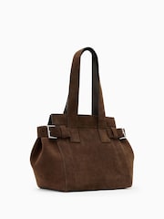 AllSaints Brown Perez Suede Shoulder Bag - Image 3 of 6