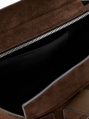 AllSaints Brown Perez Suede Shoulder Bag - Image 4 of 6