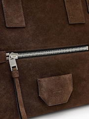 AllSaints Brown Perez Suede Shoulder Bag - Image 5 of 6