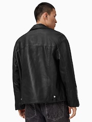 AllSaints Black Bradford Biker Jacket - Image 6 of 7