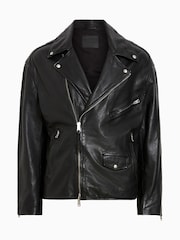 AllSaints Black Bradford Biker Jacket - Image 7 of 7