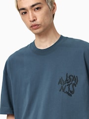 AllSaints Blue Orlando Short Sleeve Crew T-Shirt - Image 5 of 8