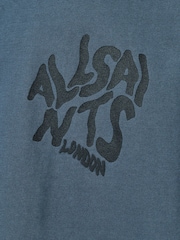 AllSaints Blue Orlando Short Sleeve Crew T-Shirt - Image 8 of 8