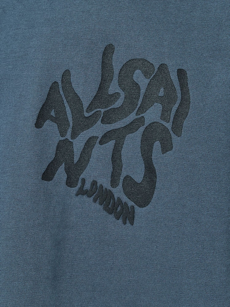 AllSaints Blue Orlando Short Sleeve Crew T-Shirt - Image 8 of 8