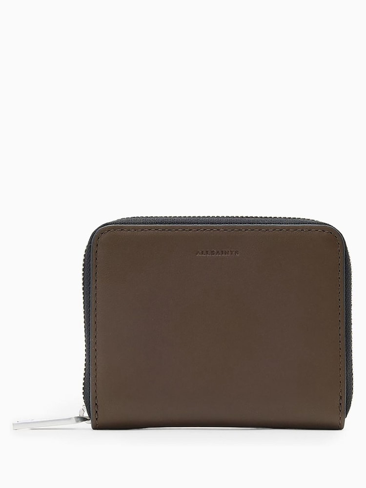 AllSaints Brown Lena Hex Zip Wallet - Image 1 of 5 AllSaints Brown Lena Hex Zip Wallet - Image 1 of 5