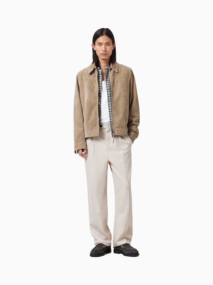 AllSaints Brown Tallis Straight Trousers - Image 1 of 8