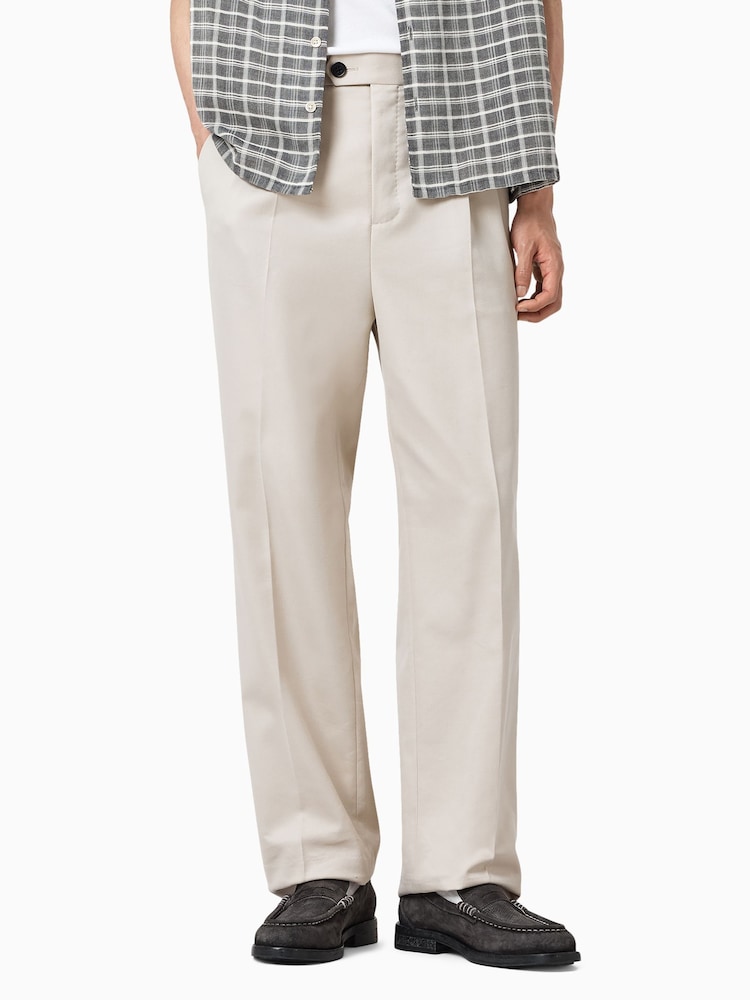 AllSaints Brown Tallis Straight Trousers - Image 2 of 8