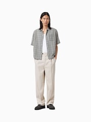 AllSaints Brown Tallis Straight Trousers - Image 4 of 8