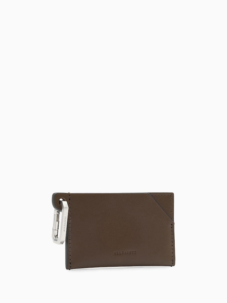AllSaints Brown Hex Card Wallet - Image 2 of 5 AllSaints Brown Hex Card Wallet - Image 2 of 5