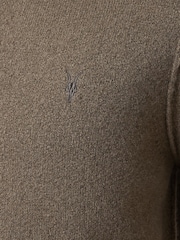 AllSaints Green Statten White Long Sleeve Polo Jumper - Image 8 of 8