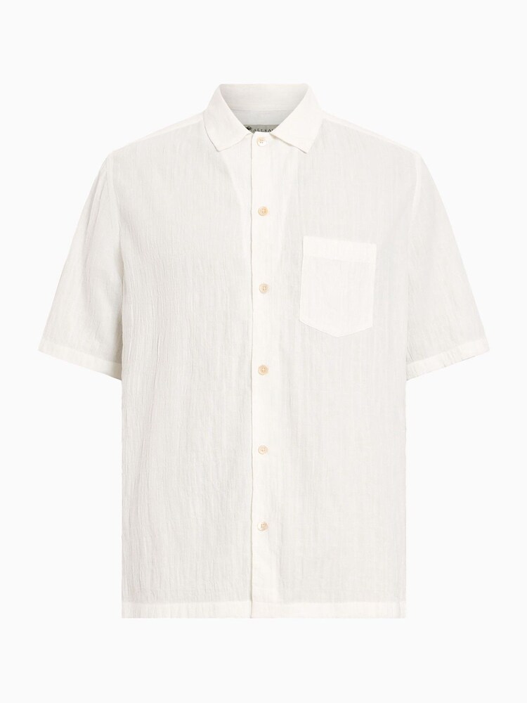 AllSaints White Walton Short Sleeve Shirt - Image 6 of 6