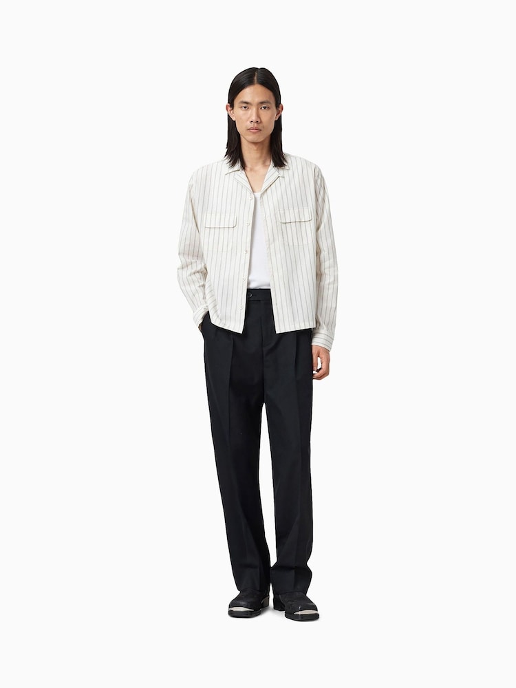 AllSaints Black Tallis Straight Trousers - Image 1 of 6