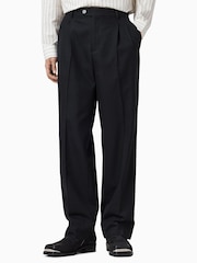 AllSaints Black Tallis Straight Trousers - Image 3 of 6