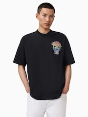 AllSaints Black Trance Short Sleeve Crew T-Shirt - Image 1 of 7