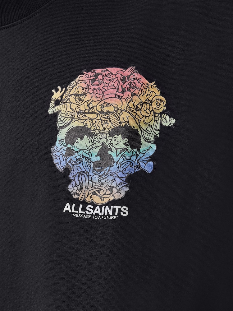 AllSaints Black Trance Short Sleeve Crew T-Shirt - Image 7 of 7