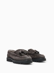 AllSaints Brown Skiff Tassel Loafers - Image 2 of 5