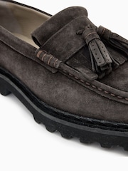 AllSaints Brown Skiff Tassel Loafers - Image 5 of 5
