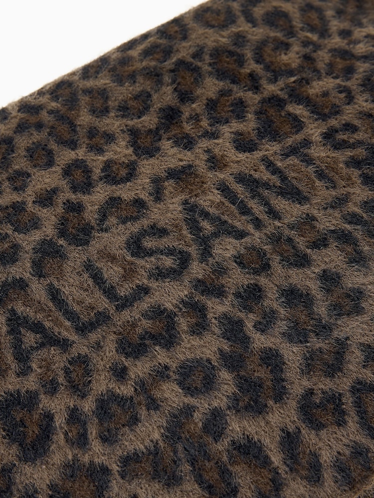 AllSaints Brown Izzy Leopard Print Clutch - Image 4 of 4