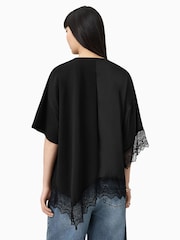 AllSaints Black Lenny Lace T-Shirt - Image 5 of 7