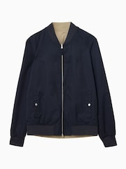 AllSaints Blue & Brown Bassett Reversible Black/Green Slim Fit Bomber - Image 9 of 10