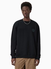 AllSaints Black Waved Crew Sweatshirt - Image 1 of 6