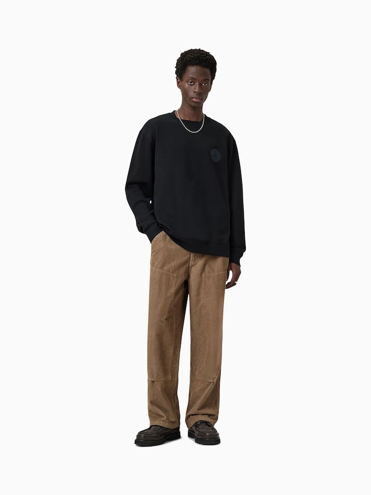 AllSaints Black Waved Crew Sweatshirt - Image 2 of 6