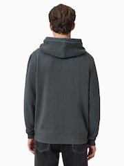 AllSaints Blue Raven Grey Pullover Slim Fit Hoody - Image 2 of 6