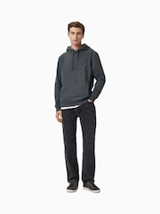 AllSaints Blue Raven Grey Pullover Slim Fit Hoody - Image 3 of 6