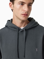 AllSaints Blue Raven Grey Pullover Slim Fit Hoody - Image 5 of 6