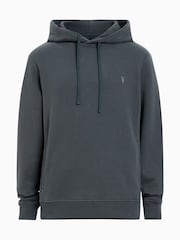 AllSaints Blue Raven Grey Pullover Slim Fit Hoody - Image 6 of 6