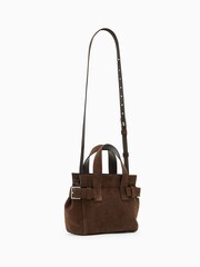 AllSaints Brown Mini Perez Suede Bag - Image 3 of 6