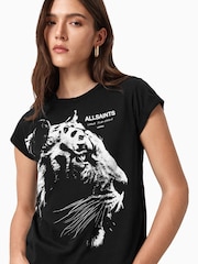 AllSaints Black Ivana Anna T-Shirt - Image 1 of 7