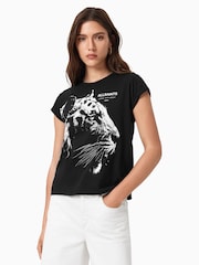 AllSaints Black Ivana Anna T-Shirt - Image 2 of 7