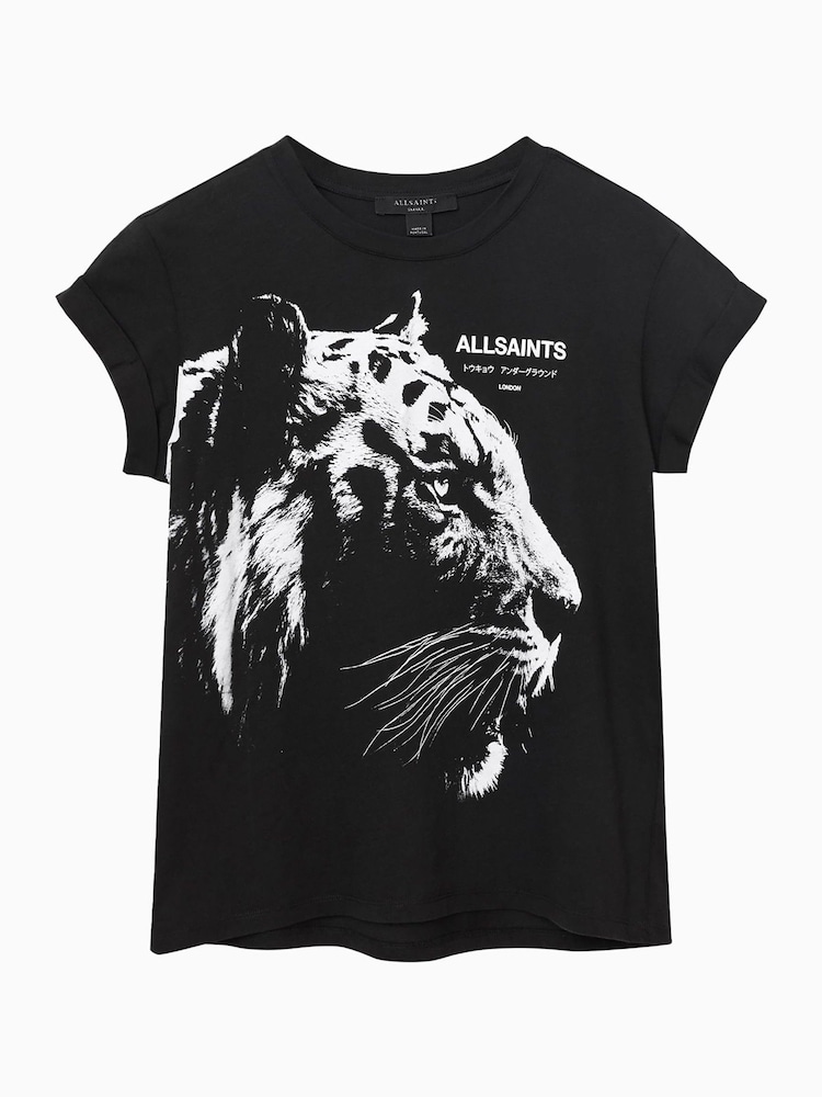 AllSaints Black Ivana Anna T-Shirt - Image 7 of 7