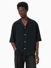 AllSaints Black Rialto Short Sleeve Shirt - Image 1 of 6