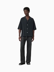 AllSaints Black Rialto Short Sleeve Shirt - Image 2 of 6