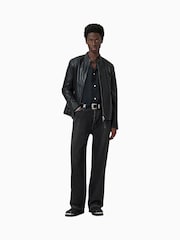 AllSaints Black Rialto Short Sleeve Shirt - Image 4 of 6