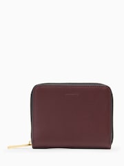 AllSaints Burgandi Red Lena Hex Zip Wallet - Image 1 of 5