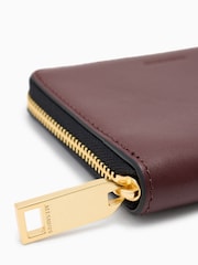 AllSaints Burgandi Red Lena Hex Zip Wallet - Image 3 of 5