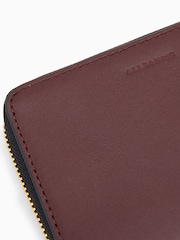 AllSaints Burgandi Red Lena Hex Zip Wallet - Image 4 of 5
