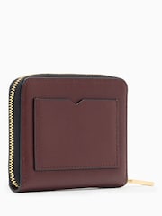 AllSaints Burgandi Red Lena Hex Zip Wallet - Image 5 of 5