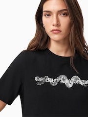 AllSaints Black Vena Lisa T-Shirt - Image 7 of 8