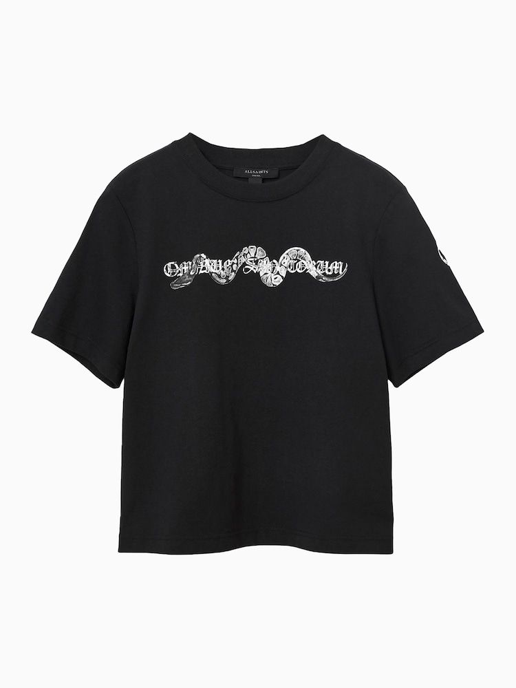 AllSaints Black Vena Lisa T-Shirt - Image 8 of 8