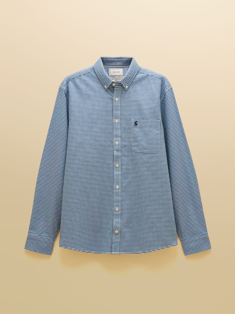 Joules Oxford Navy Check Long Sleeve Cotton Shirt - Image 10 of 10