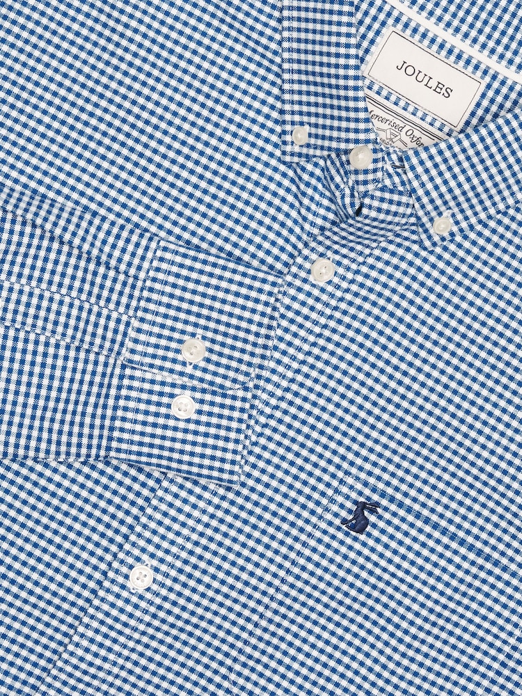 Joules Oxford Navy Check Long Sleeve Cotton Shirt - Image 2 of 10