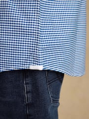 Joules Oxford Navy Check Long Sleeve Cotton Shirt - Image 8 of 10