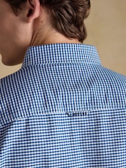 Joules Oxford Navy Check Long Sleeve Cotton Shirt - Image 9 of 10